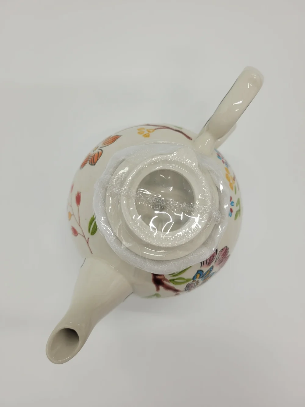 Dutch Wax Floral Ceramic Tea-for-One Set Multicolor Hand-Painted Flowers NEW